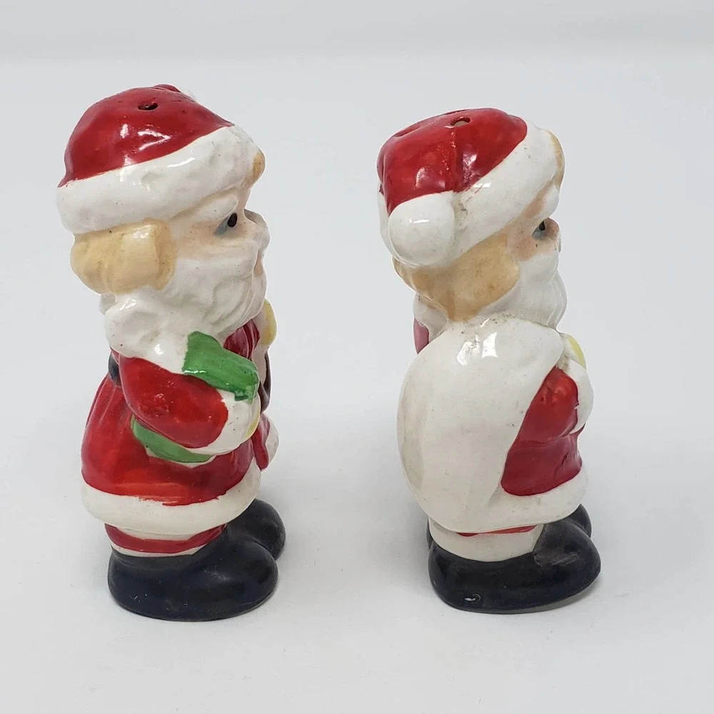 Christmas Santa Claus Salt Pepper Shakers Vintage Japan Original Stoppers 3